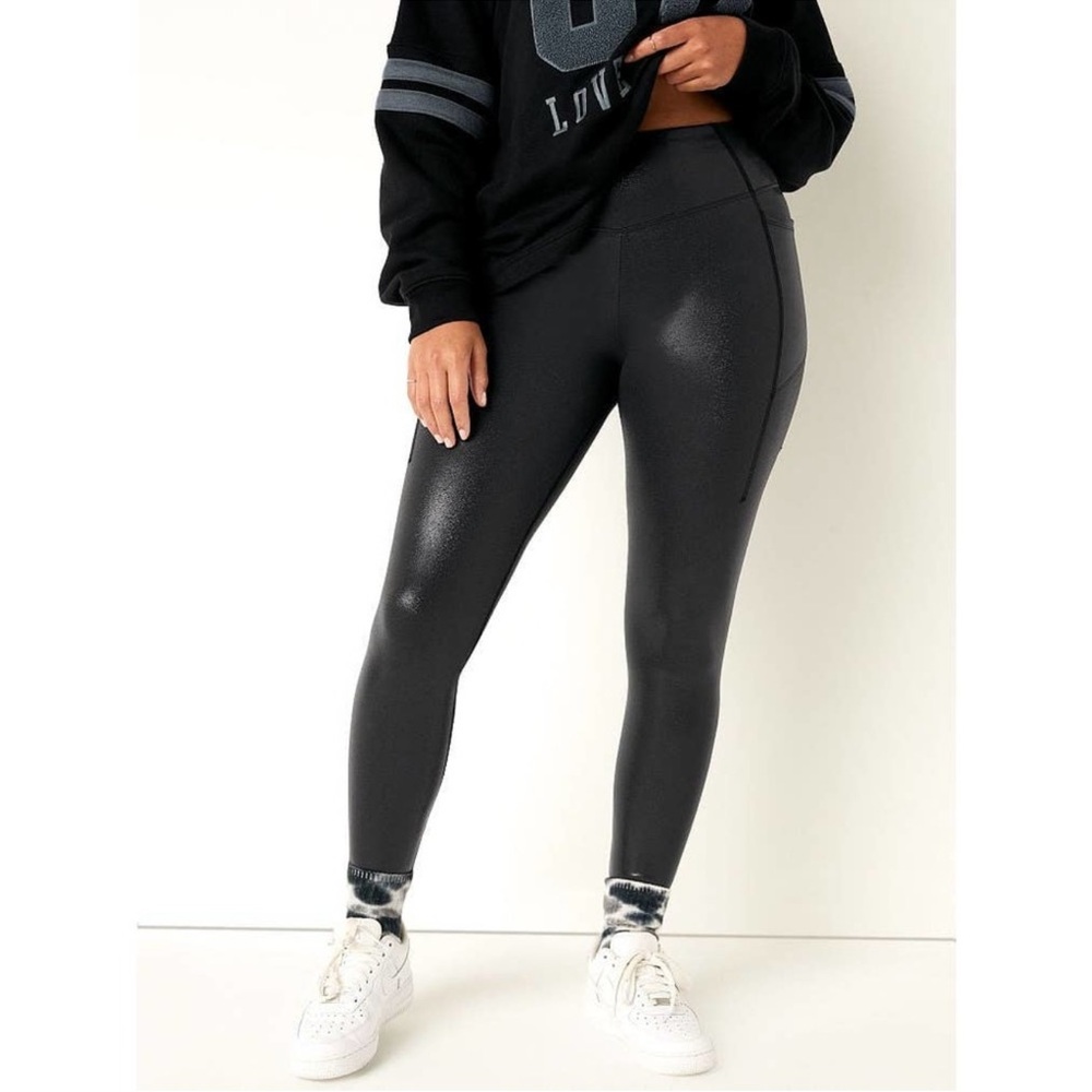 NWT Victoria’s Secret Ultimate Leggings High waist black shimmer full length